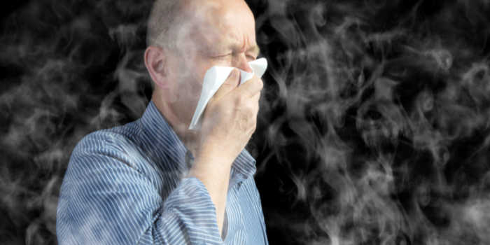 Man With Seasonal Allergies Near Smoke
