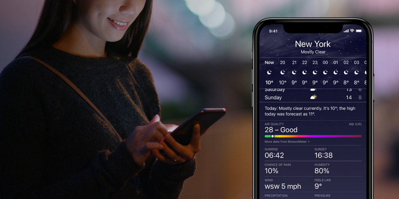 BreezoMeter Air Quality Data Available in Apple Weather App