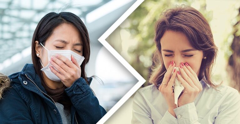 Two Women Blowing Nose Due To Allergy Worsening Due Air Pollution