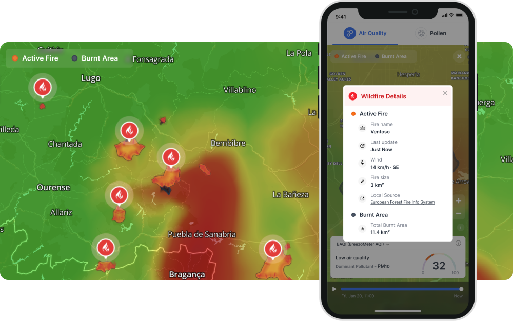 BreezoMeter Fire Map