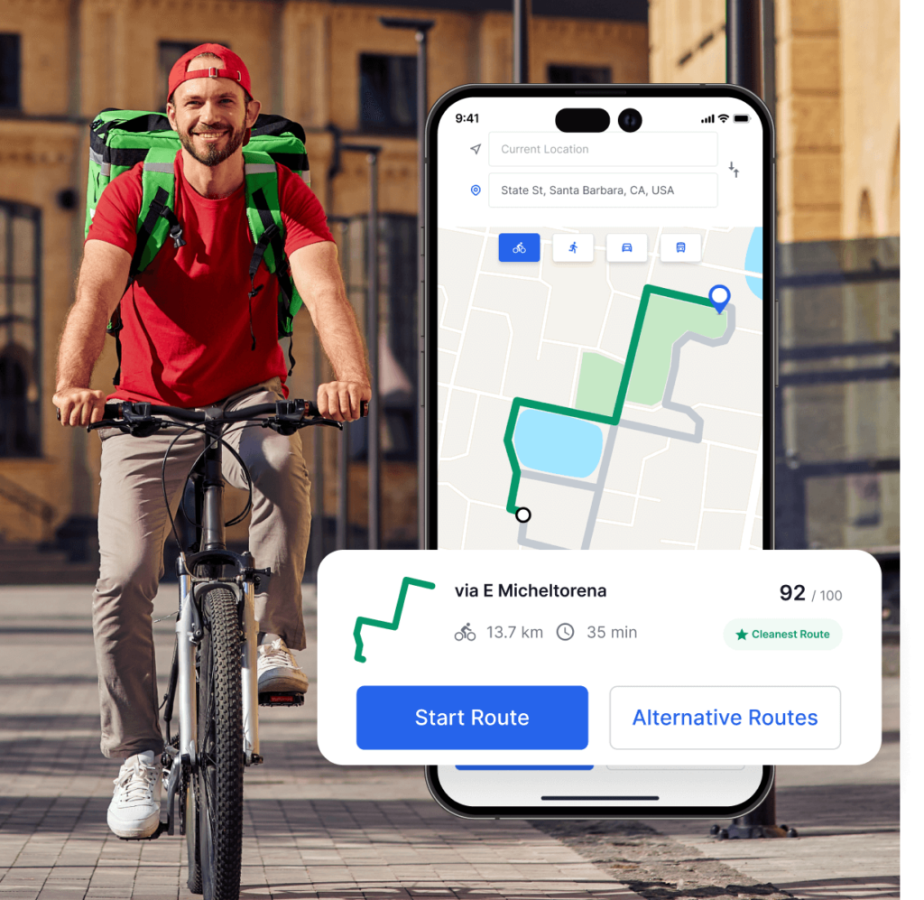 Cleanest Route while cycling