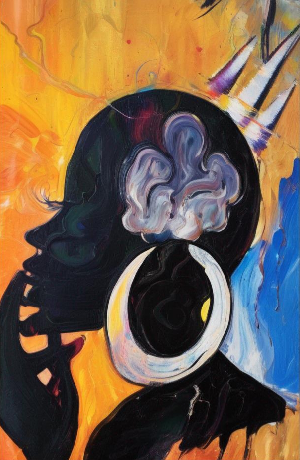 The painting with the black and white elements exudes a sense of sophistication and simplicity. The contrast between the two colors creates a striking visual impact, drawing the viewer in with its minimalist yet powerful presence. It's a piece that speaks volumes in its subtlety.
