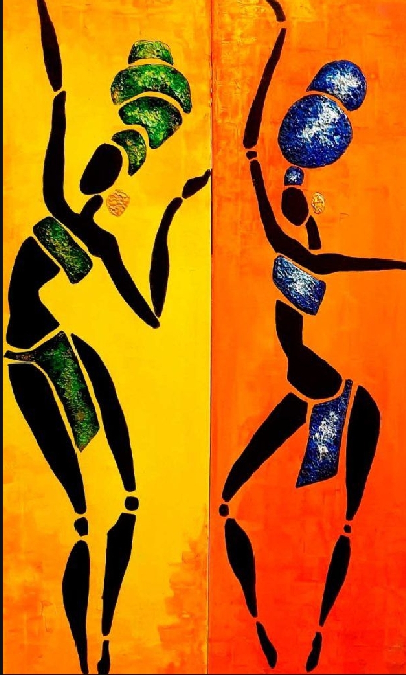 These dual paintings evoke a sense of contrast and harmony, each portraying a unique individual with their own story and essence. The use of different colors highlights the diversity and complexity of human nature, creating a captivating visual narrative that invites viewers to ponder the interconnectedness of these two distinct personas.