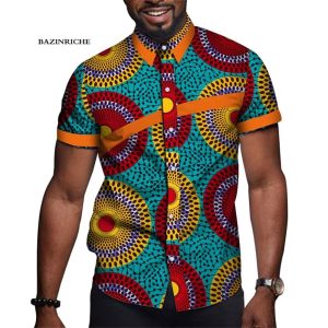 Orange design Ankara shirt