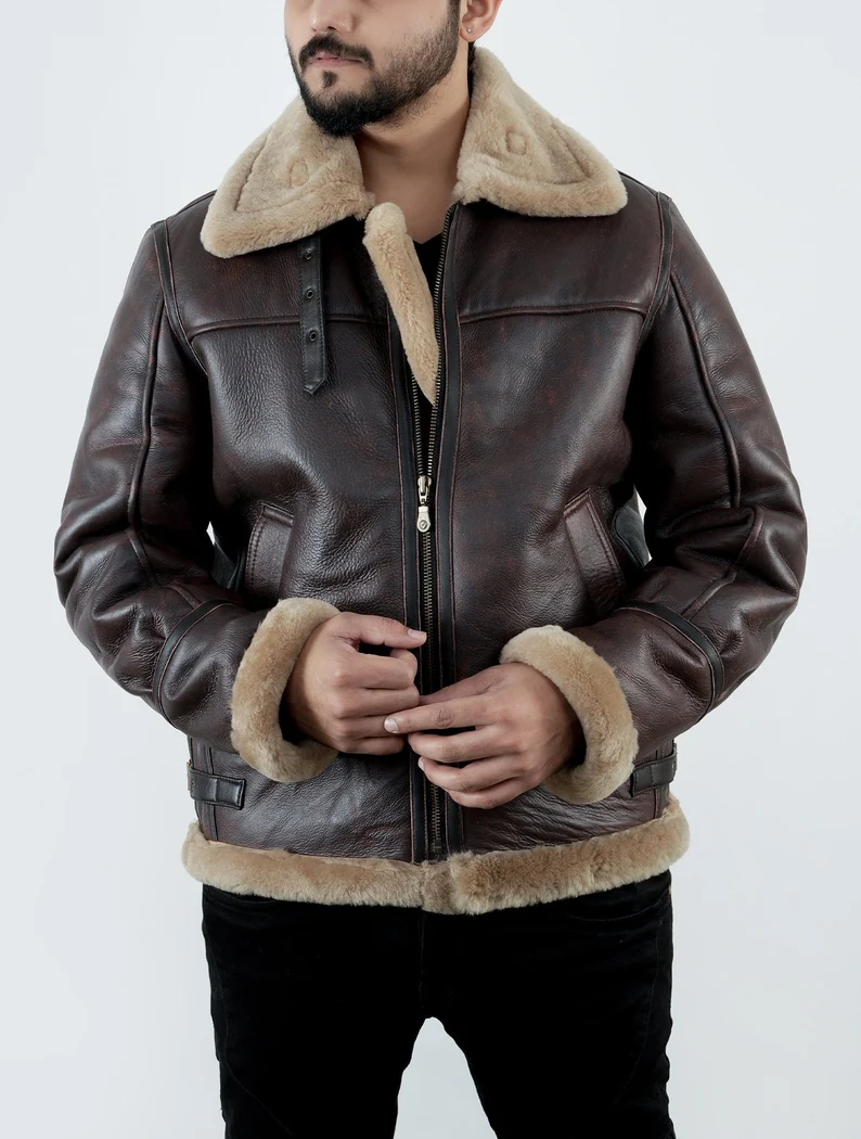 black leather jacket