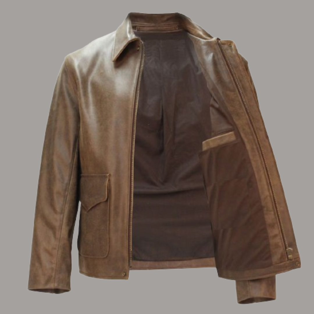 brown lather jacket