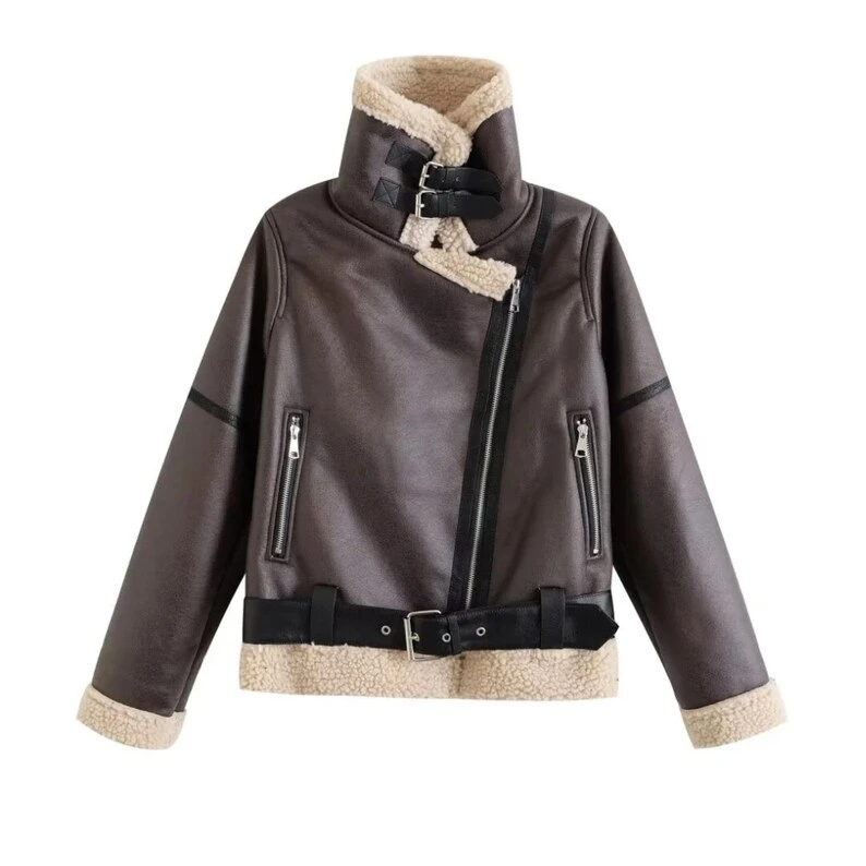 B3 RAF Brown Women's Shearling Bomber Leather Jacket