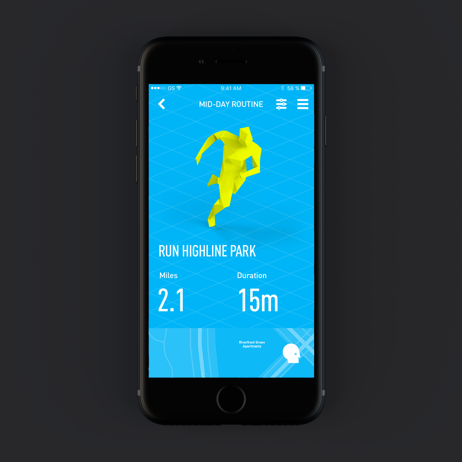 Running exercise landing