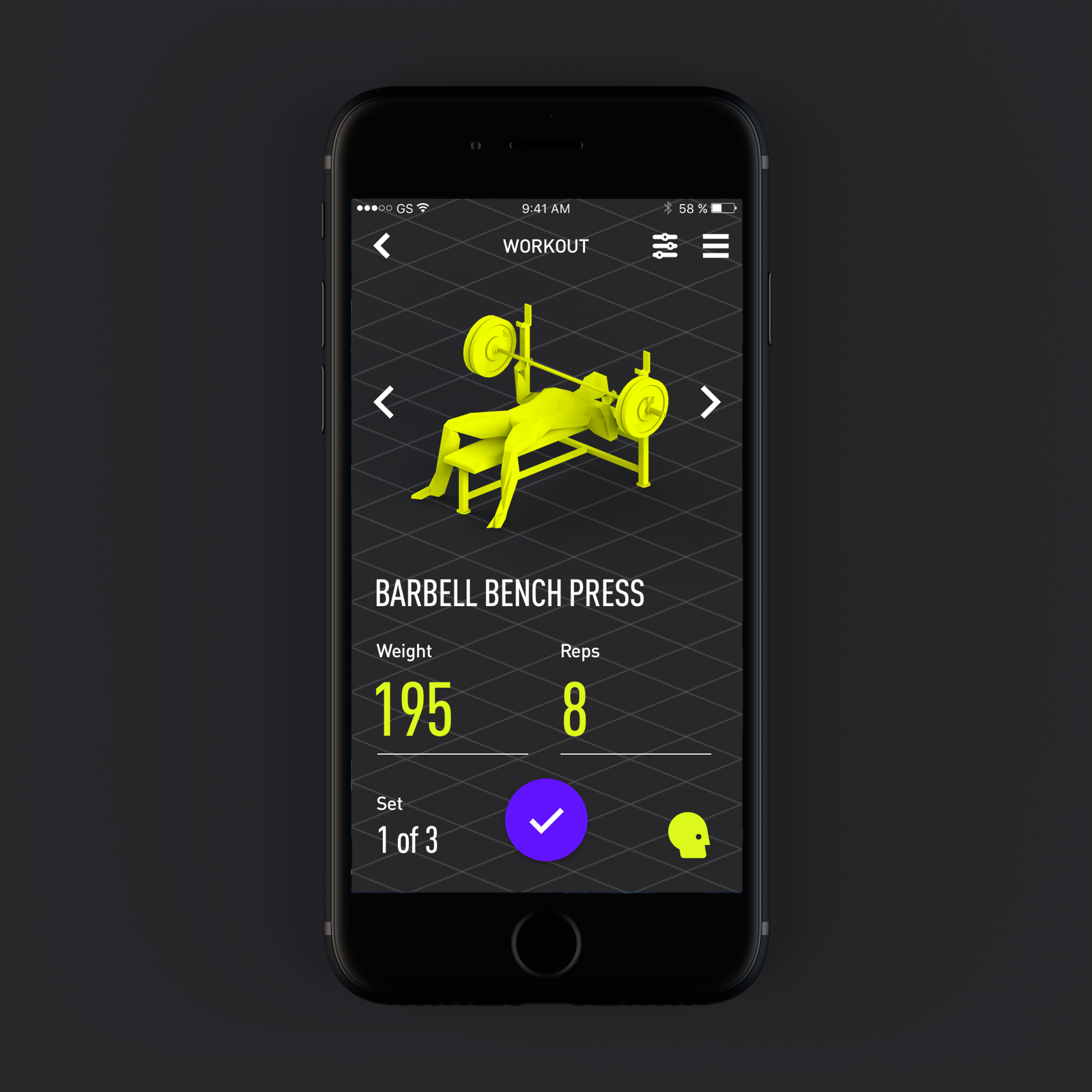 Custom exercise screen