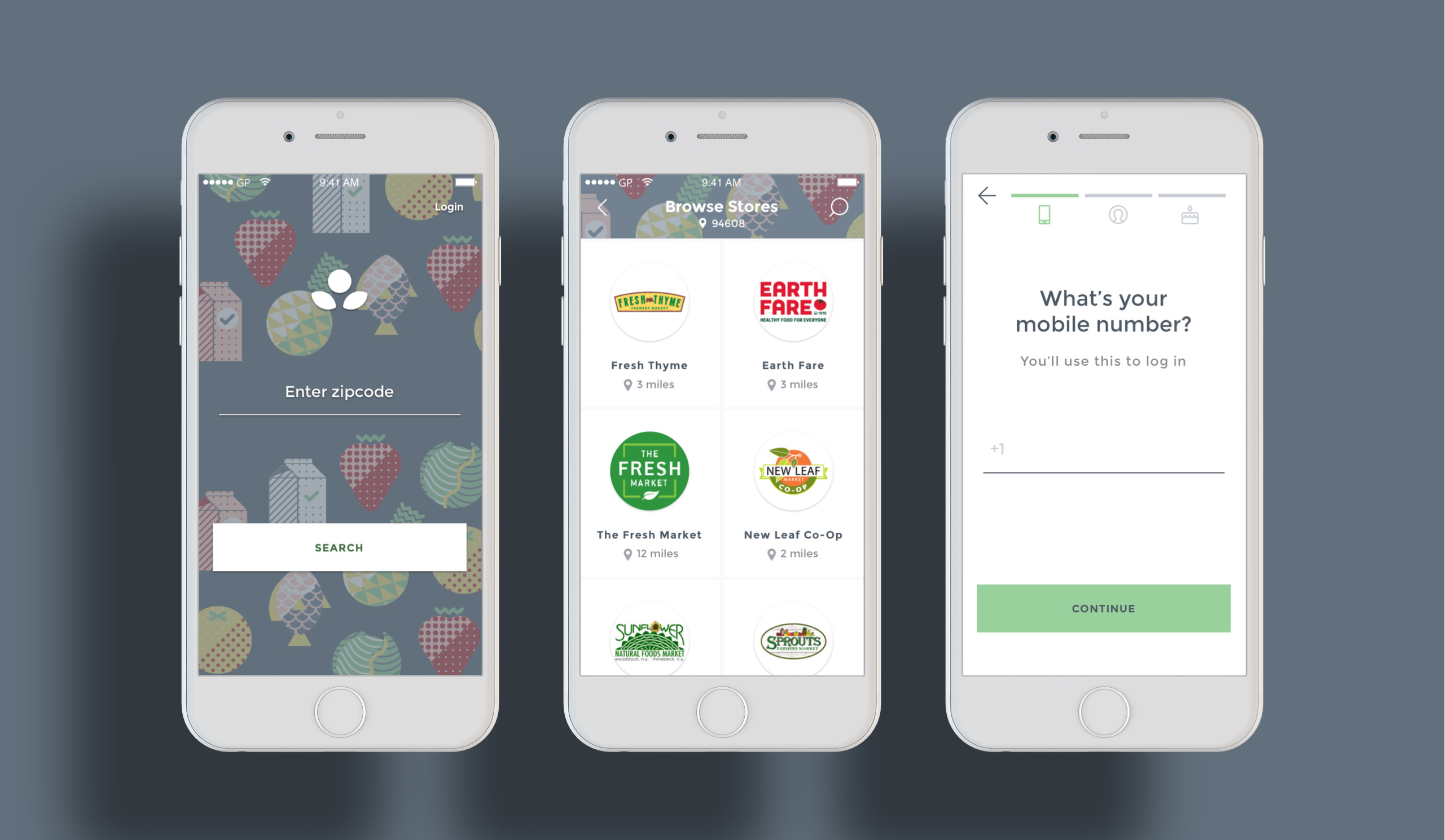 Thrift app screens overview