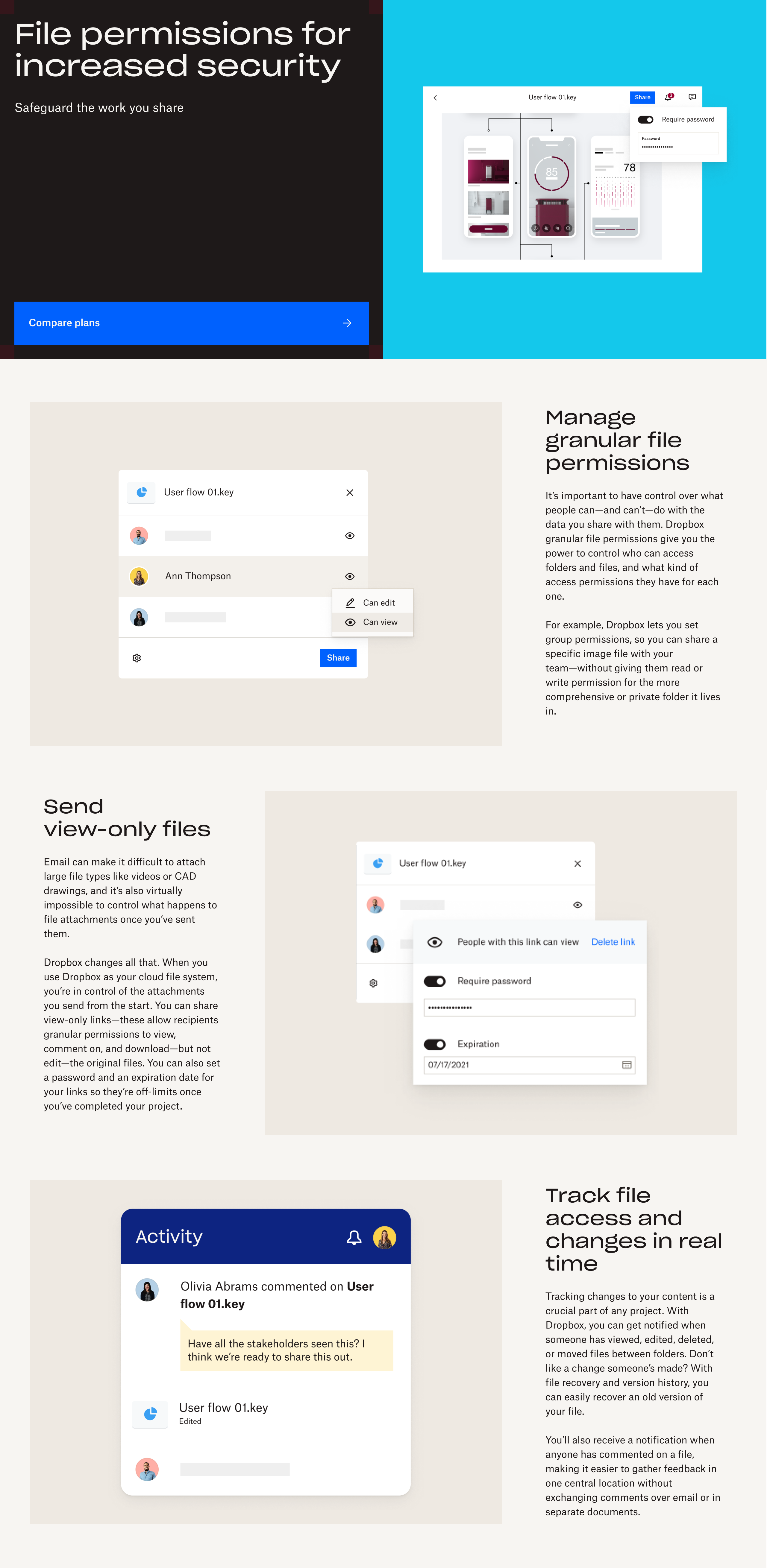 File permissions landing page