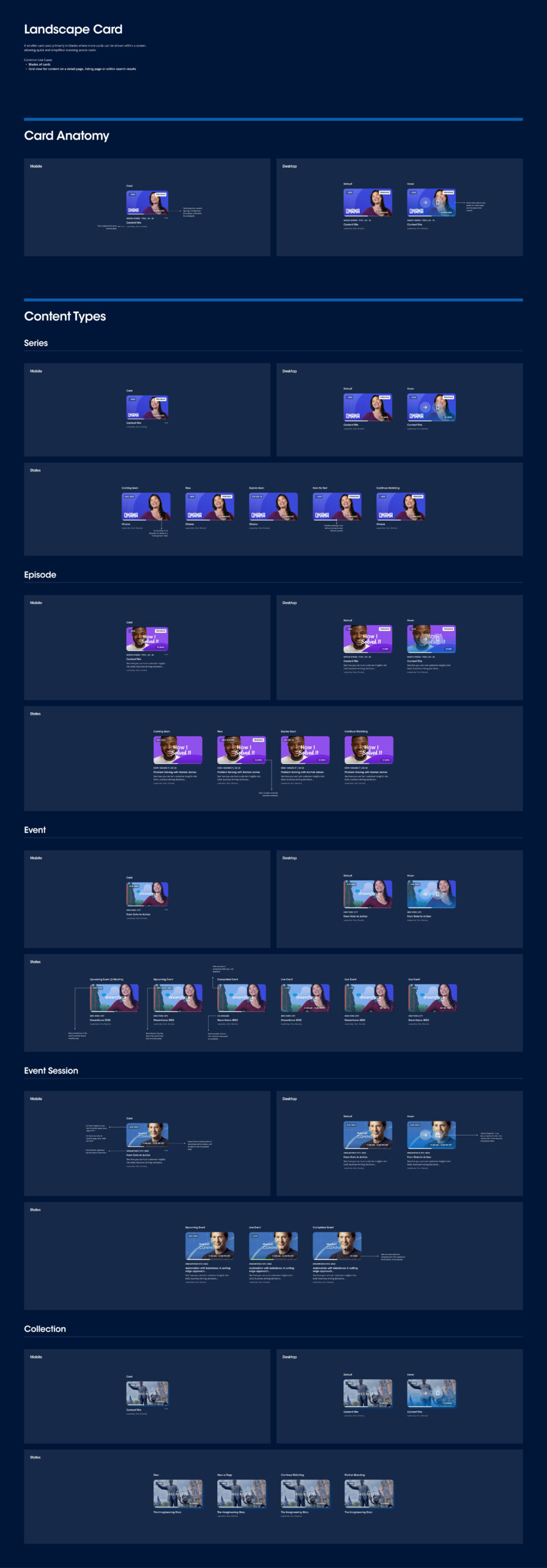Landscape card documentation