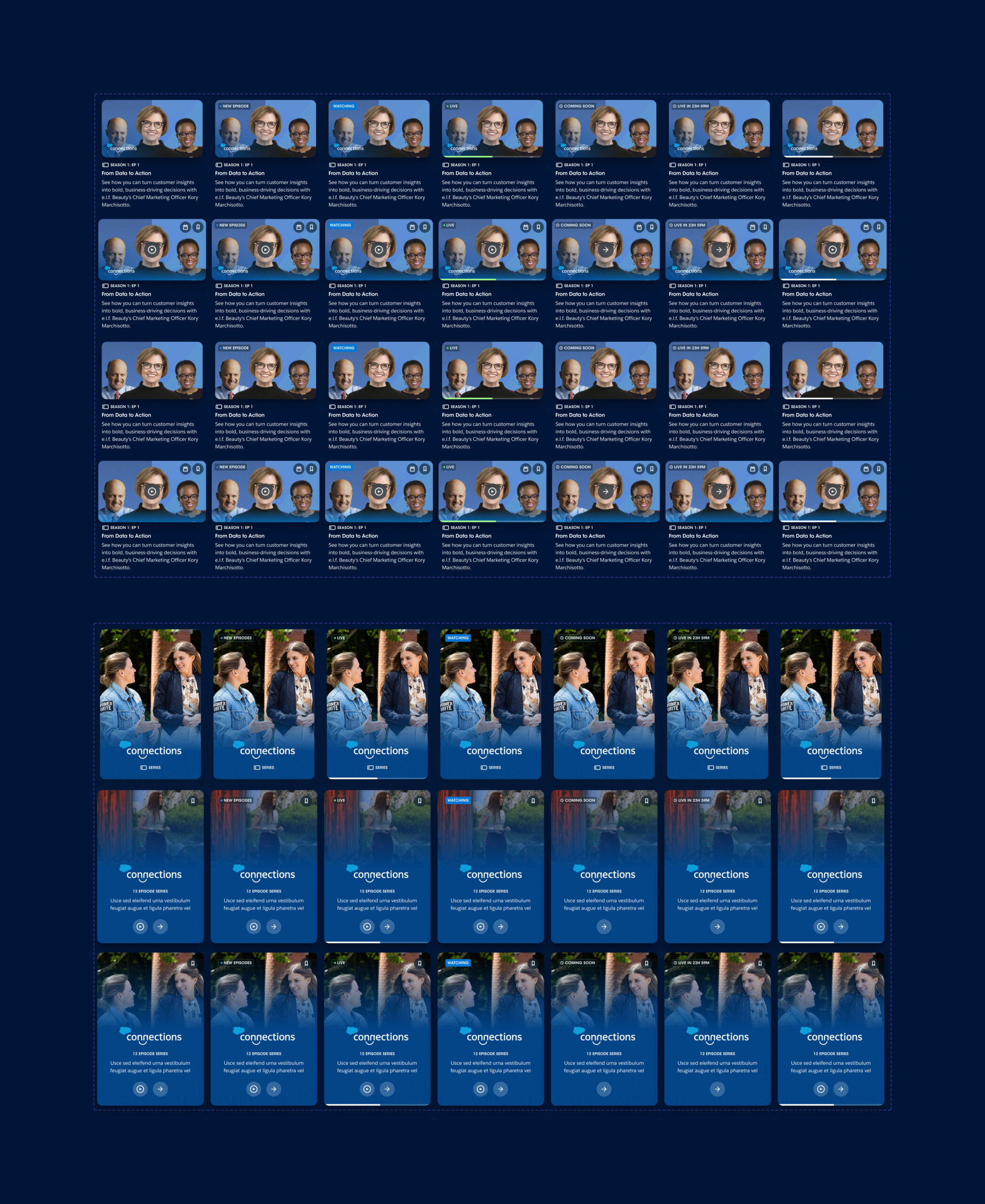 Old variant system showing many card variations