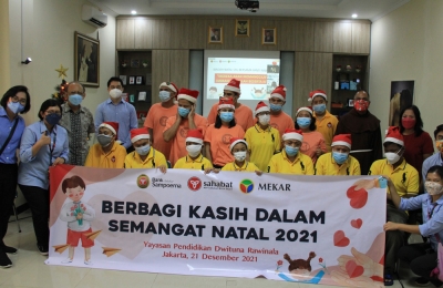 Bank Sampoerna, KSP Sahabat Mitra Sejati, dan Mekar Selenggarakan Berbagi Kasih Dalam Rangka Natal 2021