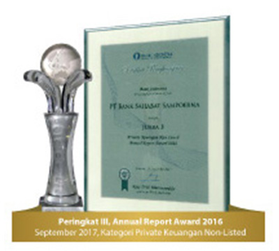 Juara III Annual Report Award 2016 Kategori Private Keuangan Non-Listed