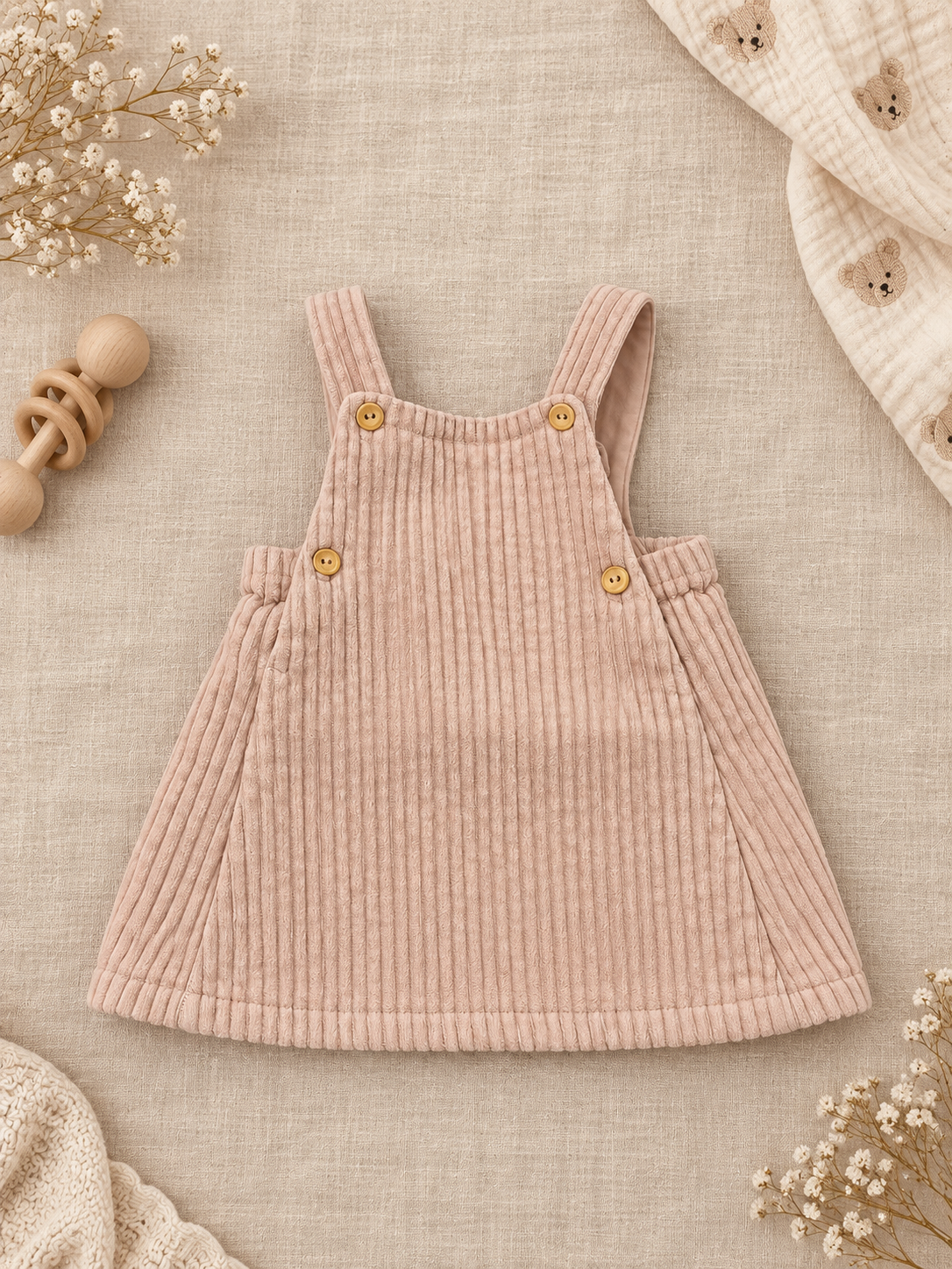 The Blush Corduroy Pinafore Dress