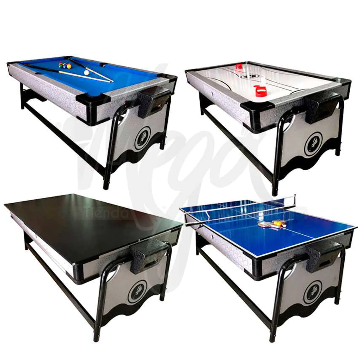 Compre Mesa Multijuegos 4 En 1 Con Billar, Hockey De Aire, Tenis