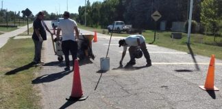 Servicios Urbanos realizó tareas de señalización vial urbana en el Acceso Centenario