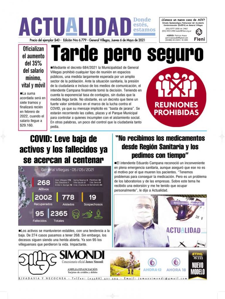 Tapa jueves 6 de Mayo de 2021