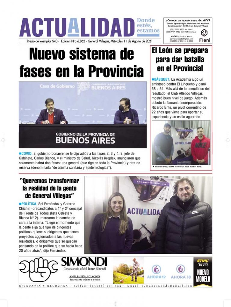 Tapa miércoles 11 de Agosto de 2021