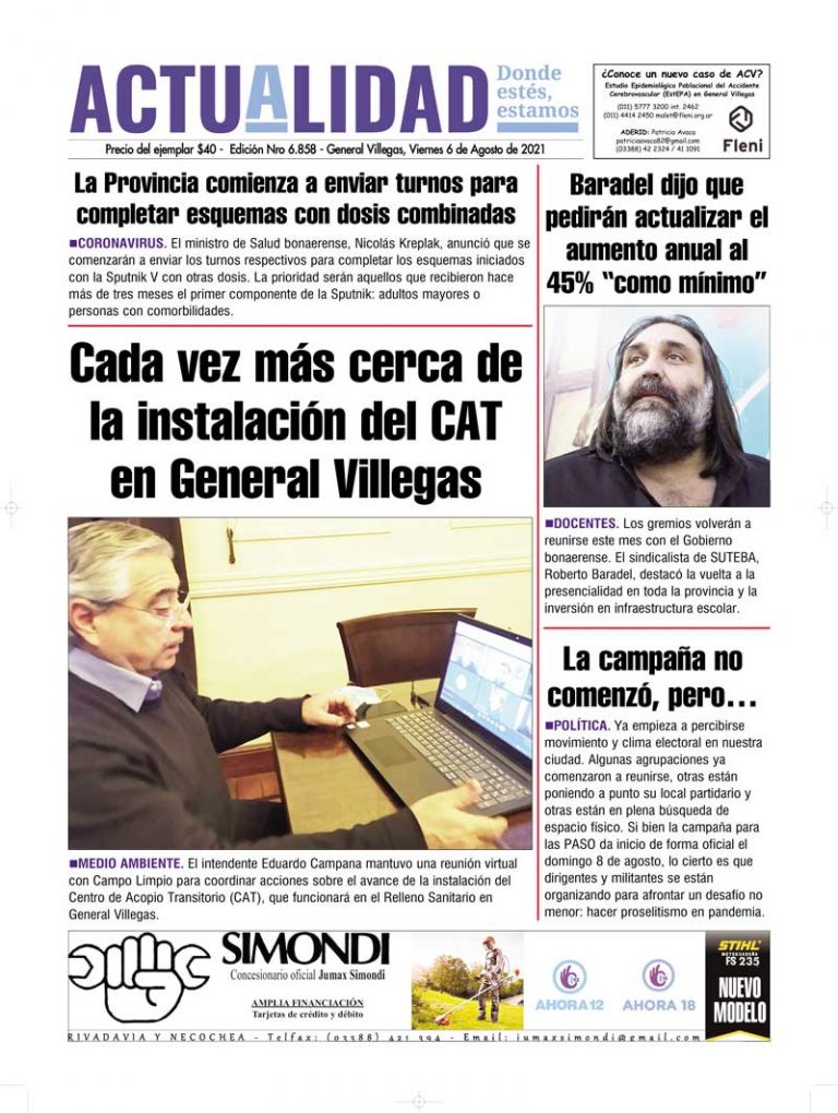 Tapa viernes 6 de Agosto de 2021