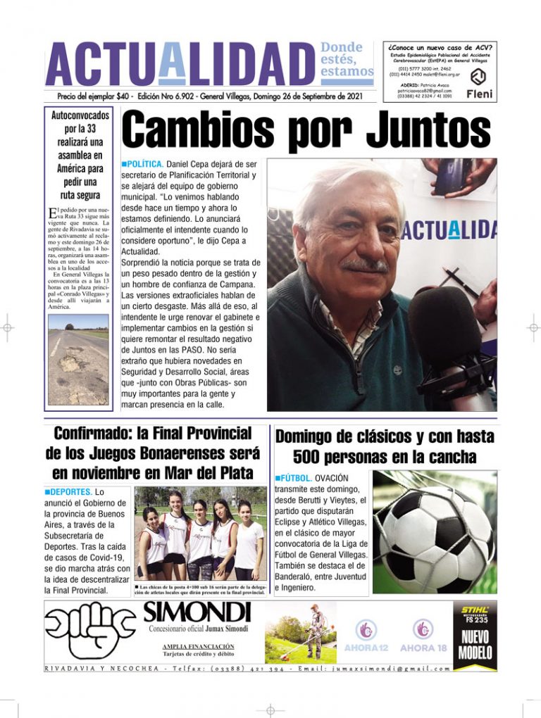 Tapa domingo 26 de Septiembre de 2021