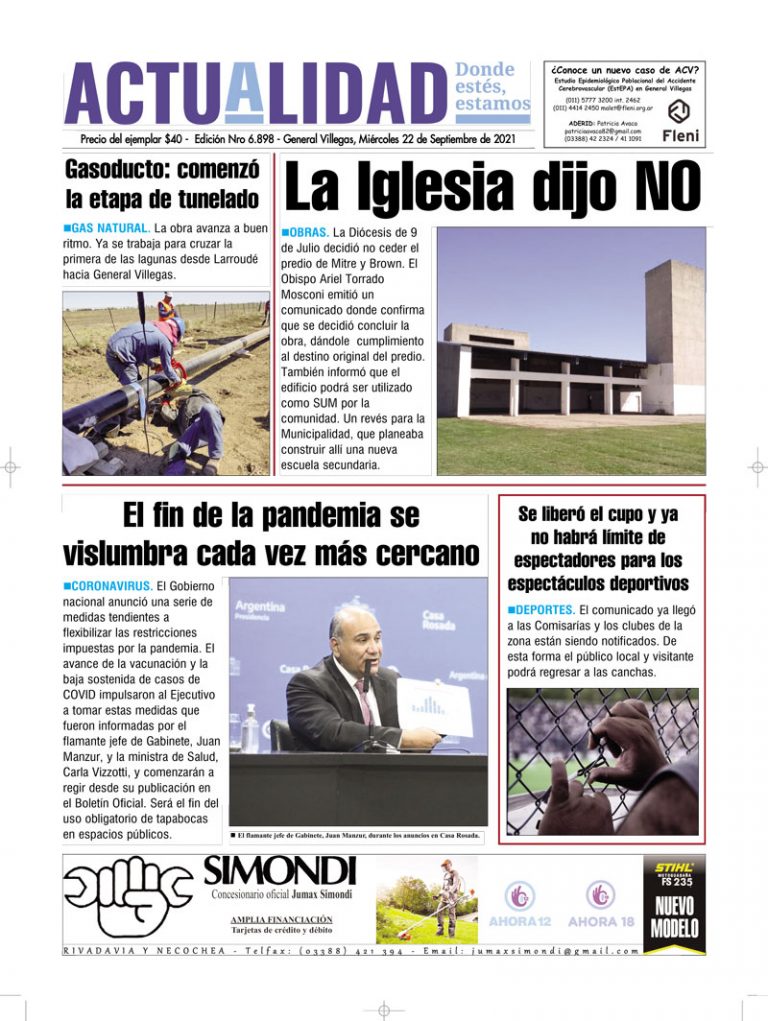 Tapa miércoles 22 de Septiembre de 2021