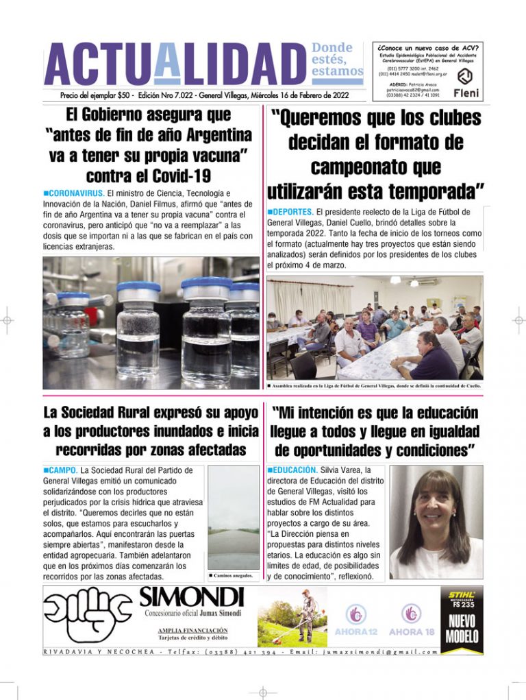 Tapa miércoles 16 de Febrero de 2022