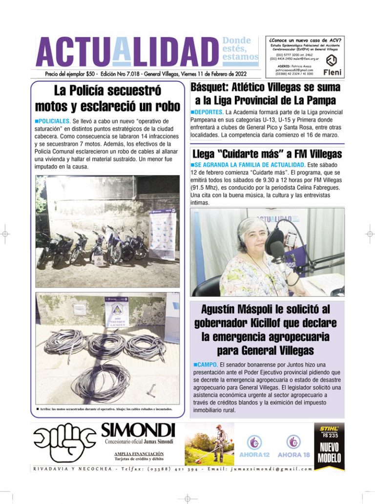 Tapa viernes 11 de Febrero de 2022