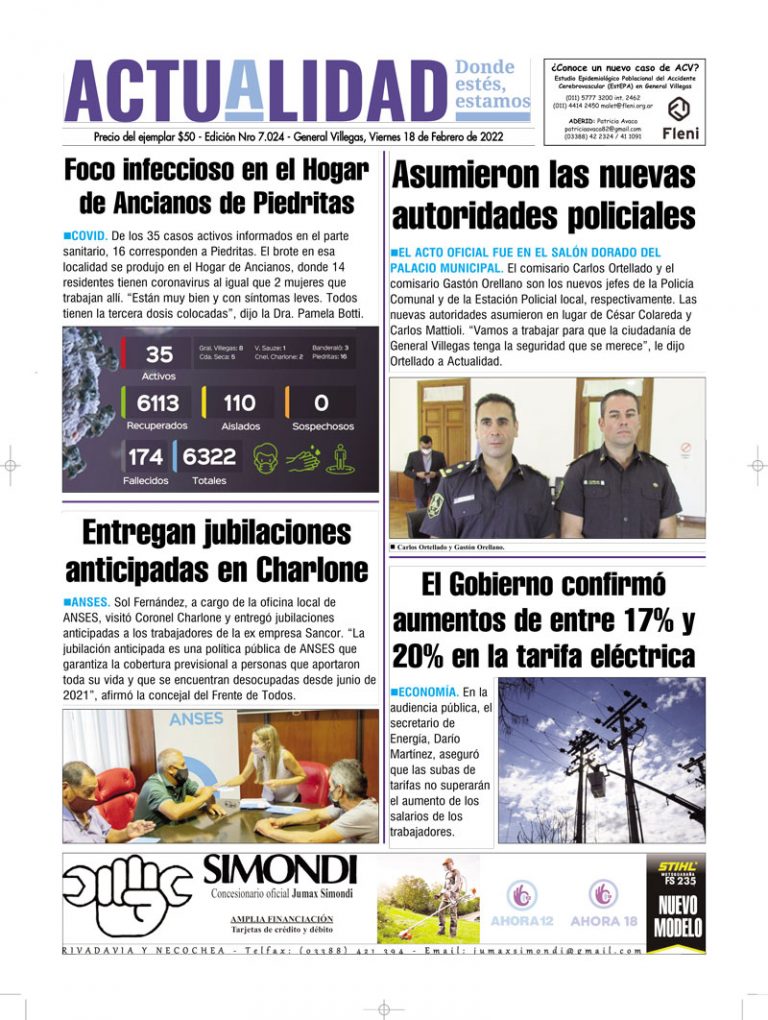 Tapa viernes 18 de Febrero de 2022