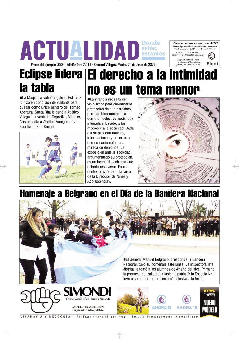 TAPA Martes 21 de Junio de 2022