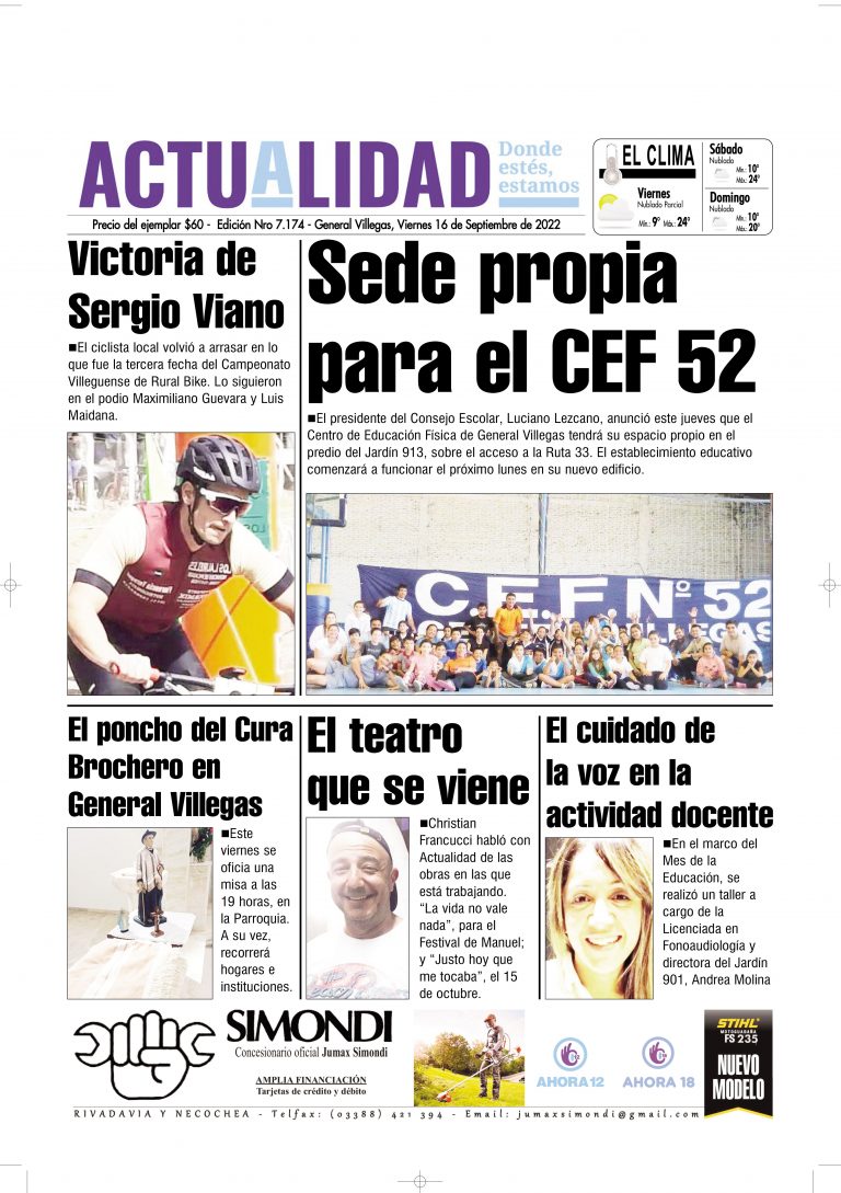 TAPA Viernes 16 de Septiembre de 2022