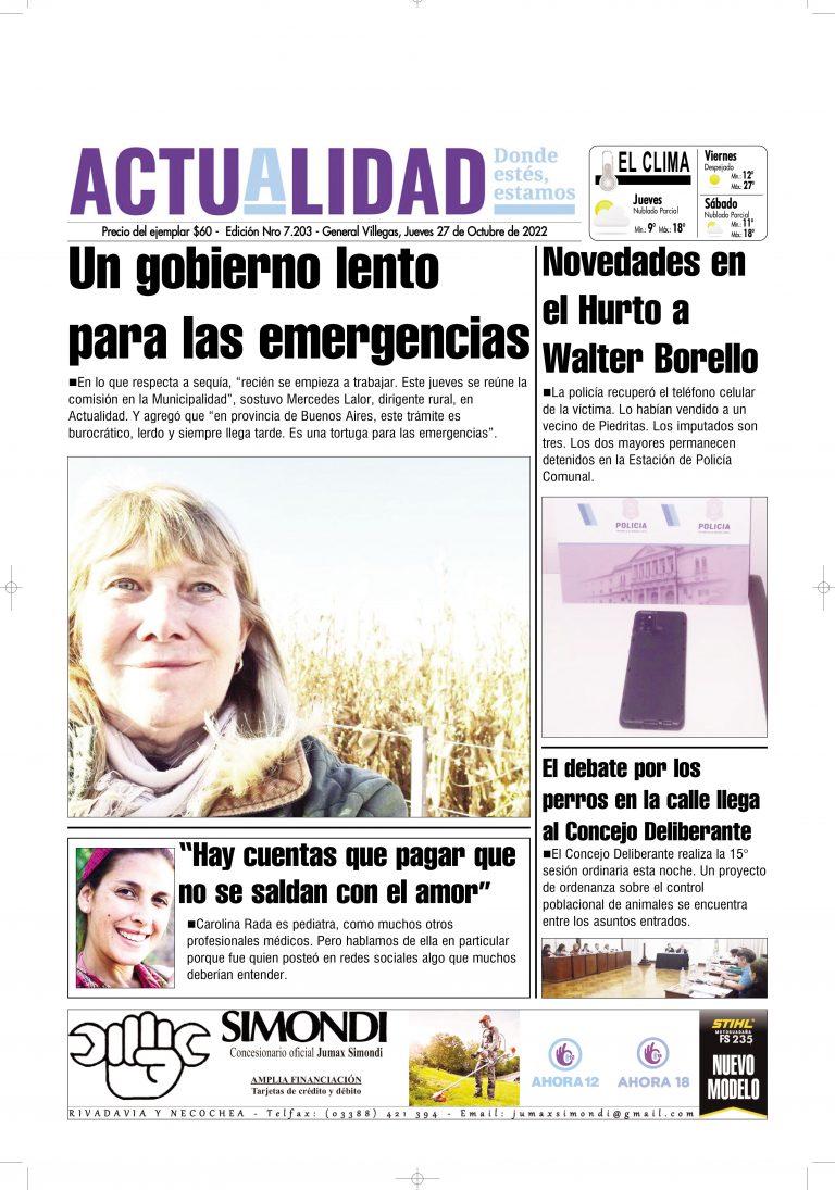 TAPA Jueves 27 de Octubre de 2022