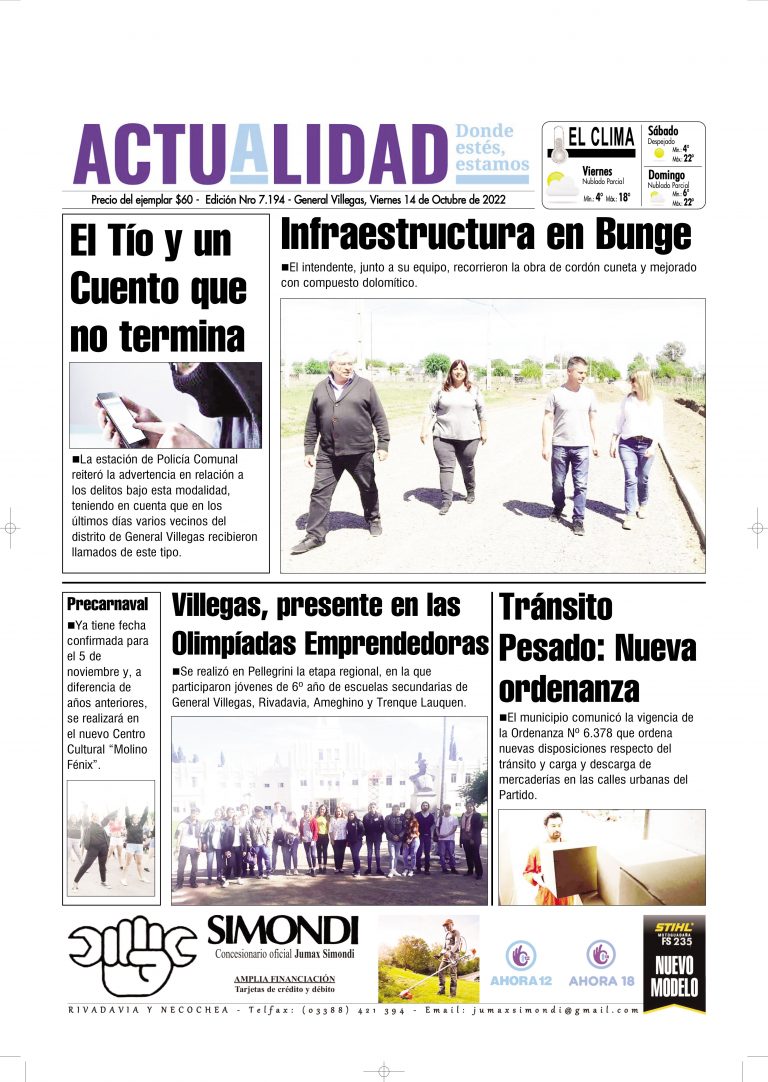 TAPA Viernes 14 de Octubre de 2022