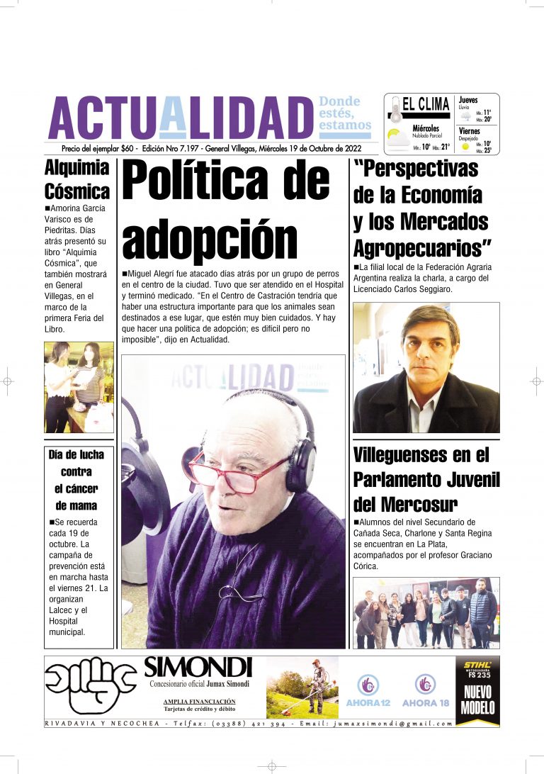 TAPA Miércoles 19 de Octubre de 2022