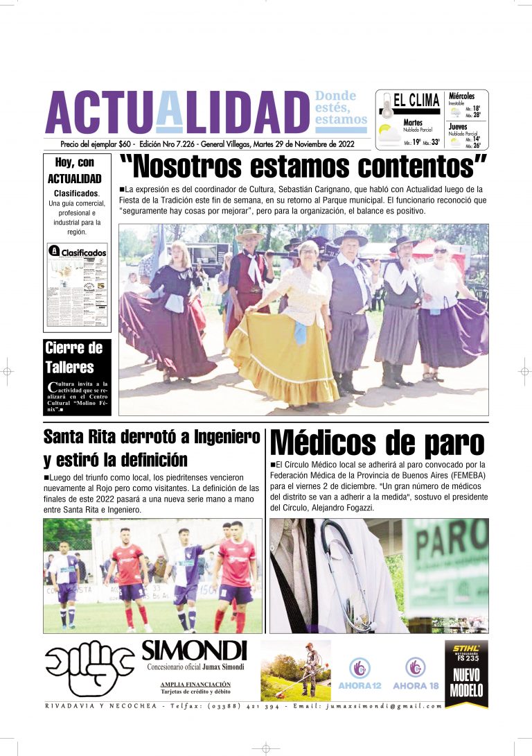 TAPA Martes 29 de Noviembre de 2022