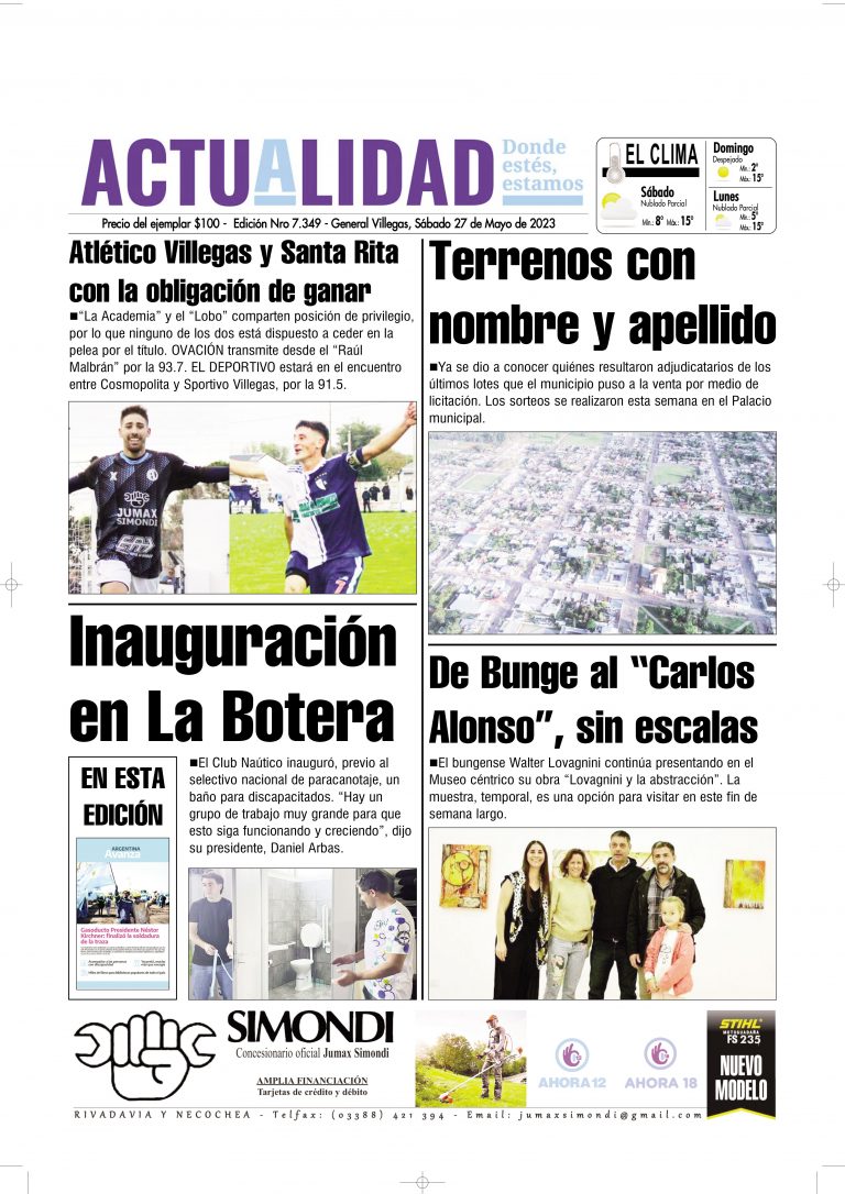 TAPA Sábado 27 de Mayo 2023