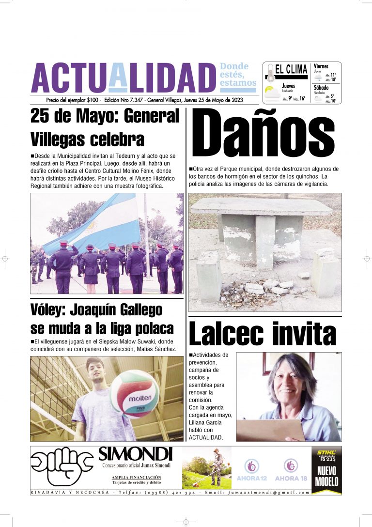 TAPA Jueves 25 de Mayo de 2023