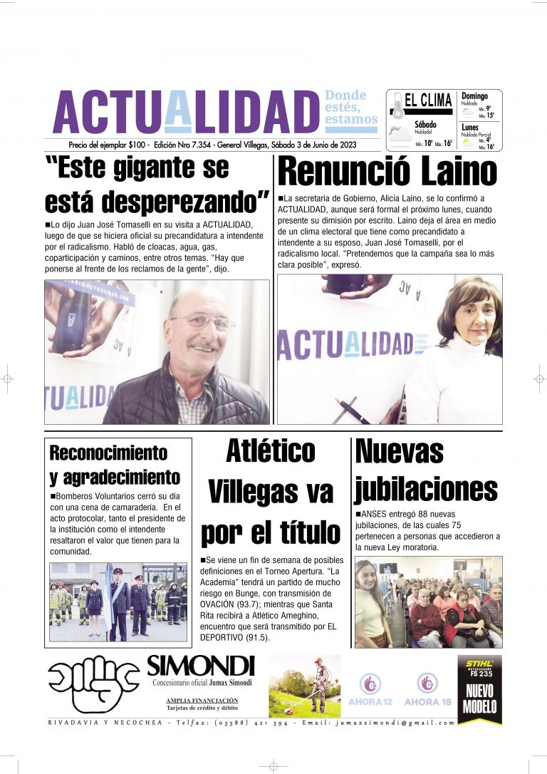 TAPA Sábado 3 de Junio de 2023