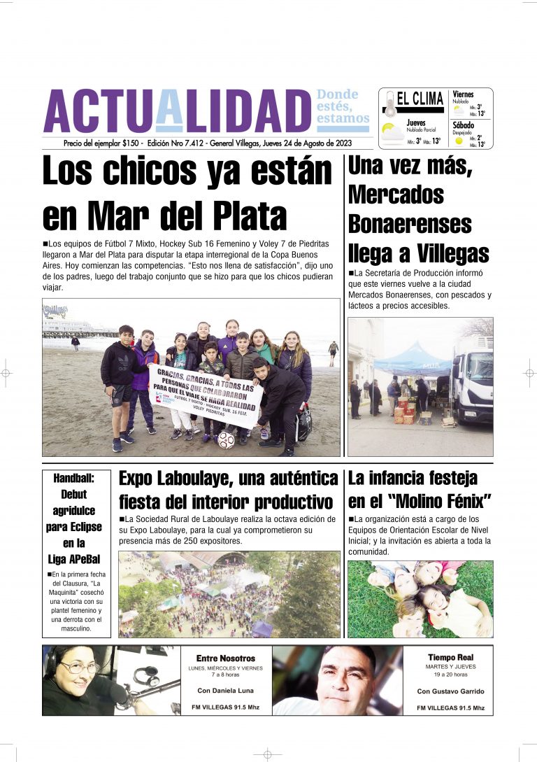 TAPA Jueves 24 de Agosto de 2023