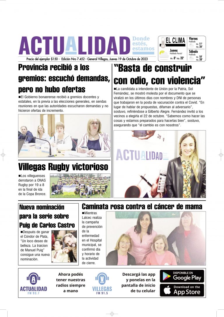 TAPA Jueves 19 de Octubre de 2023