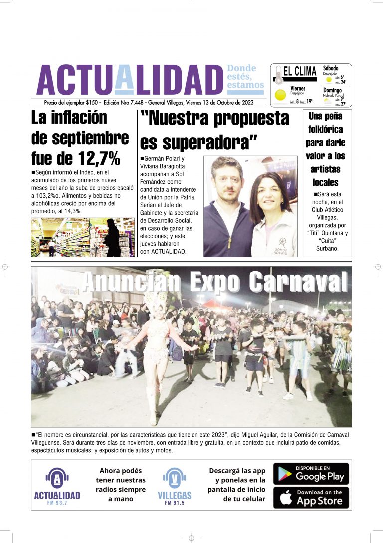 TAPA Viernes 13 de Octubre de 2023