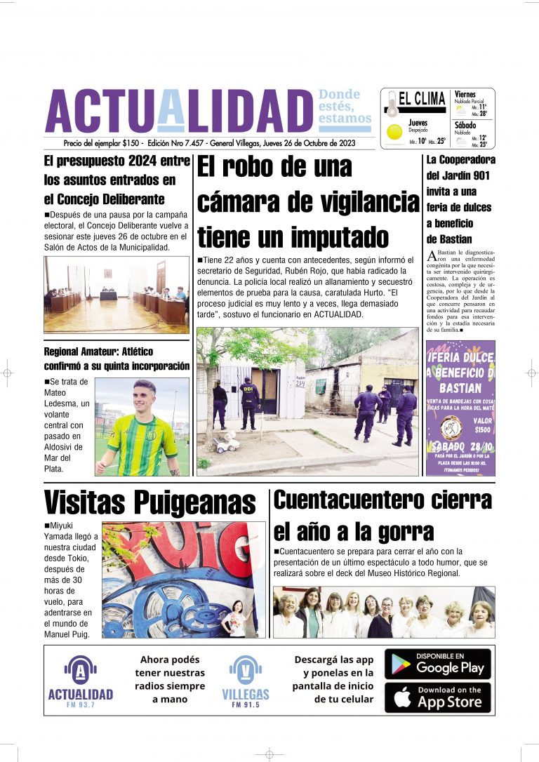 TAPA Jueves 26 de Octubre de 2023