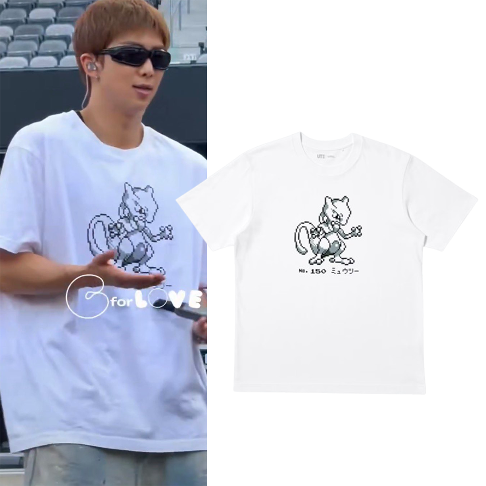 BTS RM Namjoon Uniqlo UT x Pokémon Mewtwo Shirt