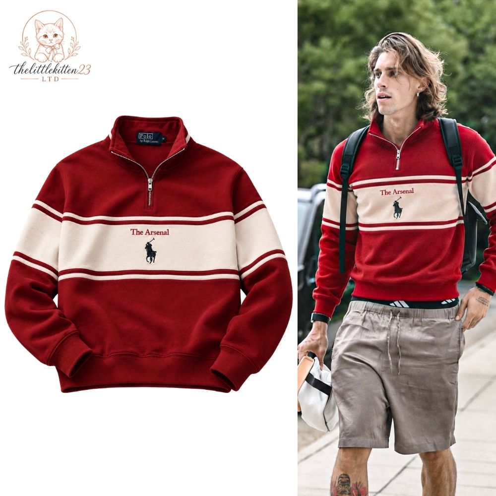 Arsenal x Polo Ralph Lauren Red Quarter-Zip Sweatshirt 2026 3 Arsenal x Polo Ralph Lauren Red Quarter-Zip Sweatshirt 2026