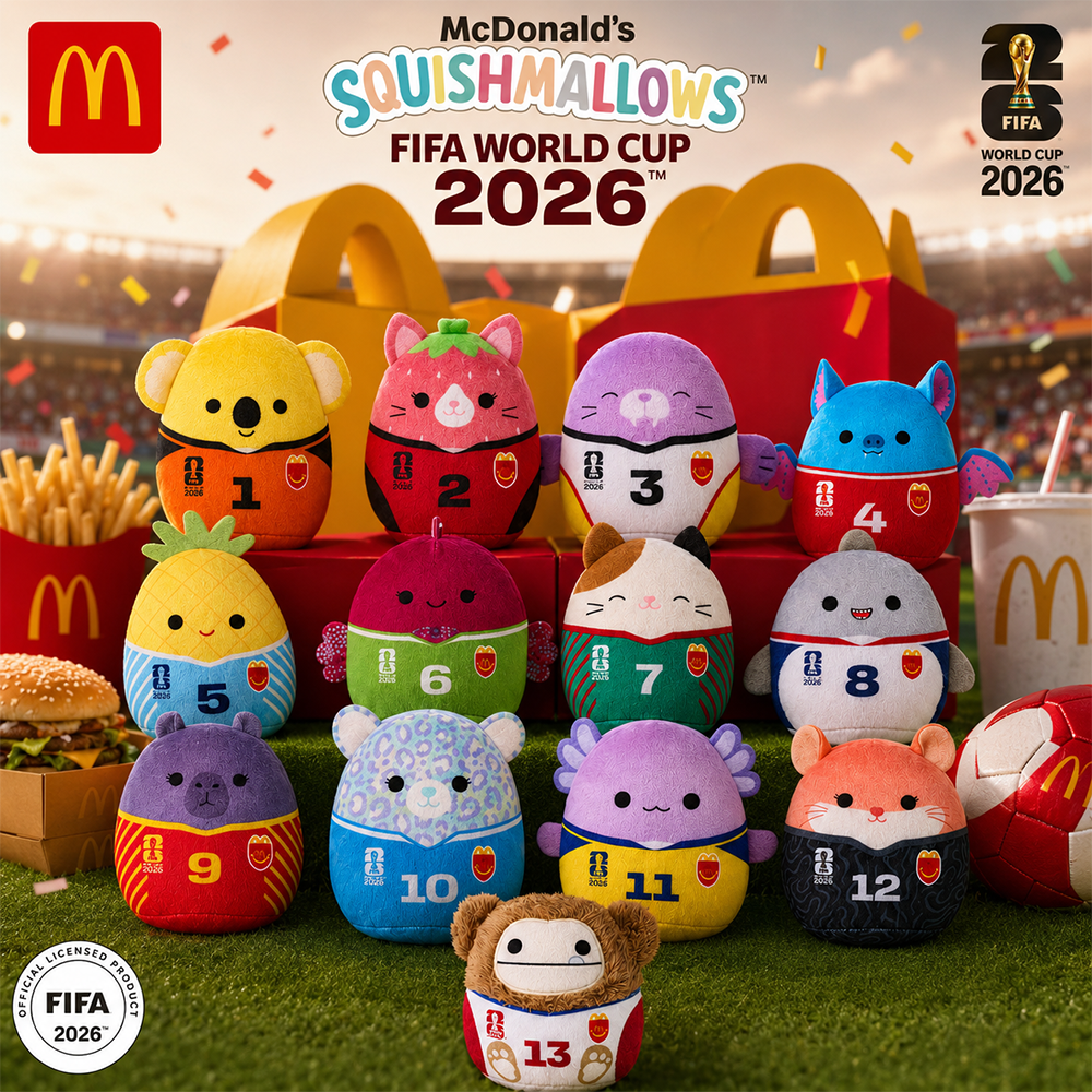 McDonald's Squishmallows FIFA World Cup 2026 Happy Meal Plush Toy