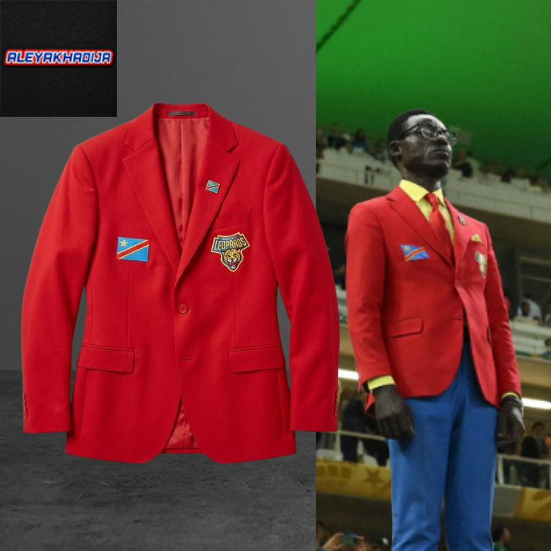 DRC Leopards World Cup Fan Blazer – Iconic Lumumba M’Bata Inspired Red Suit Jacket