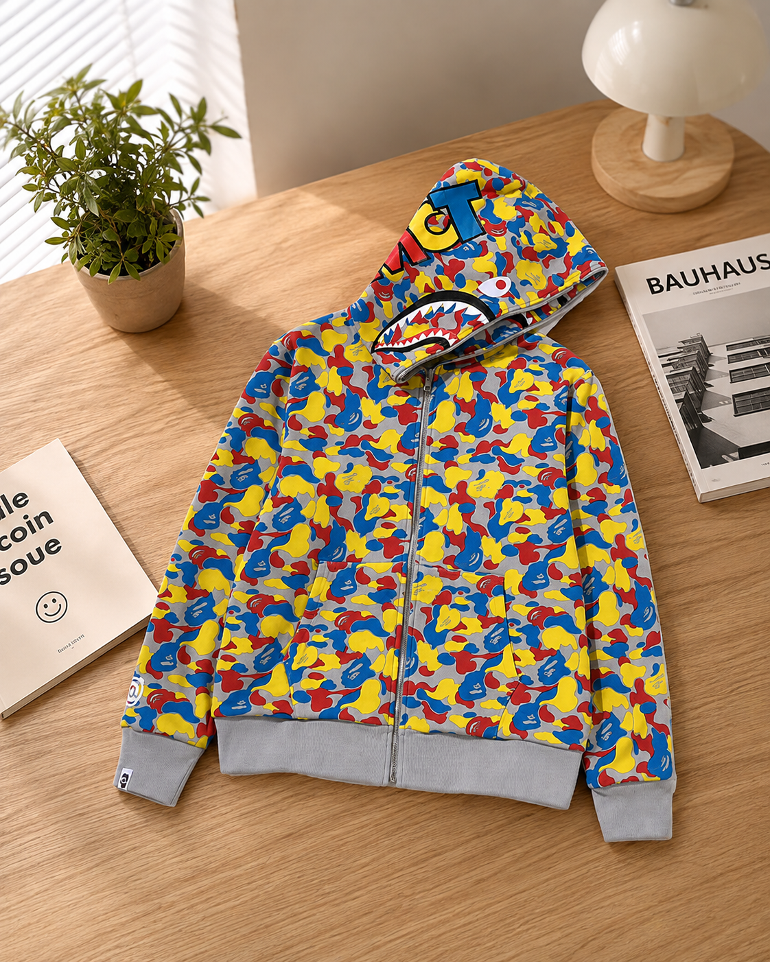 MCT 30th Anniversary BAPE Camo Reversible Bear Shark Full Zip Hoodie