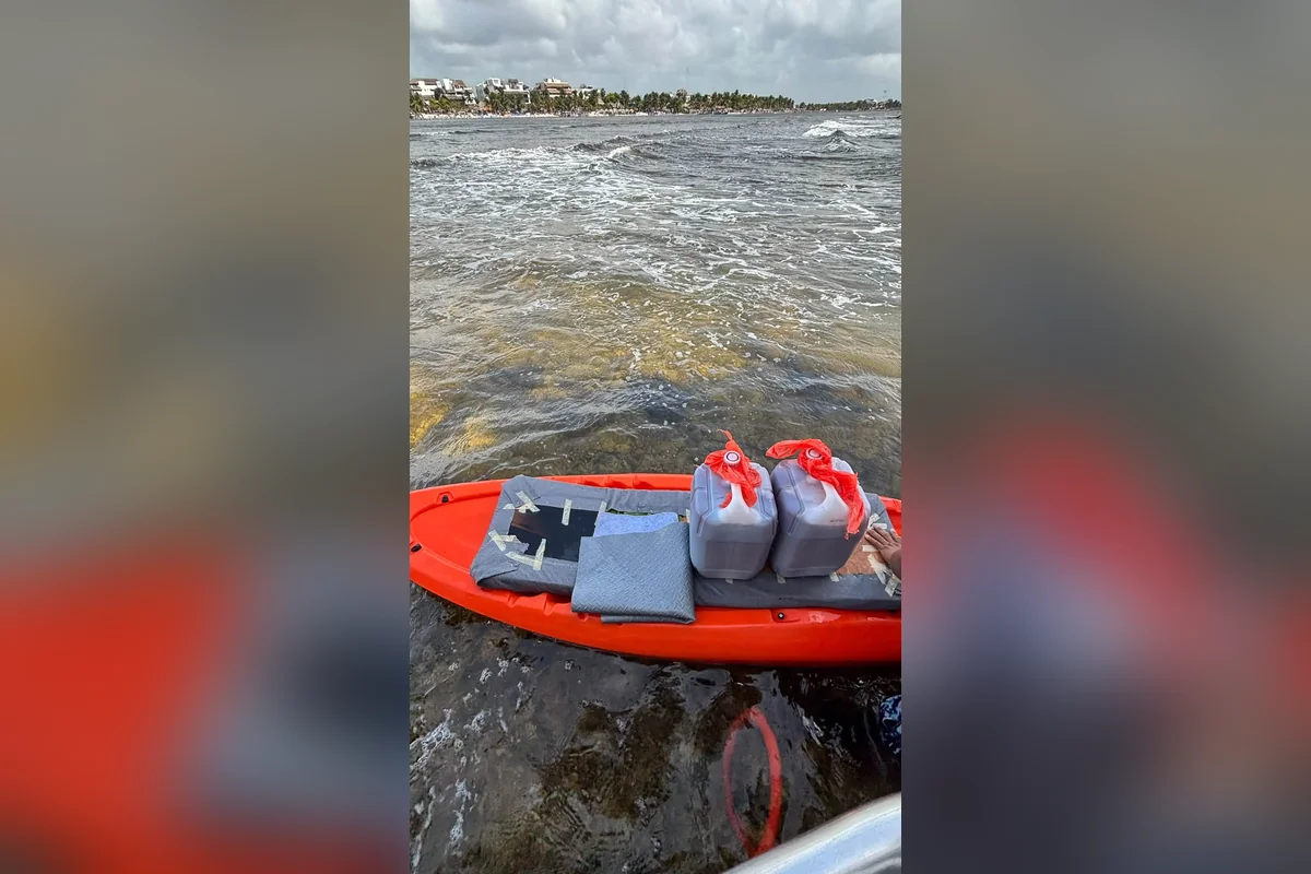 Por el momento no hay riesgo de contaminación en la zona en la cual encalló el yate con bandera de San Cristóbal y Nieves. Foto: Proyecto Ak Mahahual.