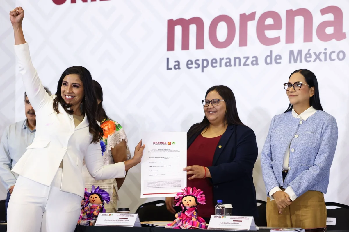 Precisamente ante Citlalli Hernández, Marybel Villegas presentó su deseo por competir en la elección interna de Morena. Foto: Cuartoscuro.